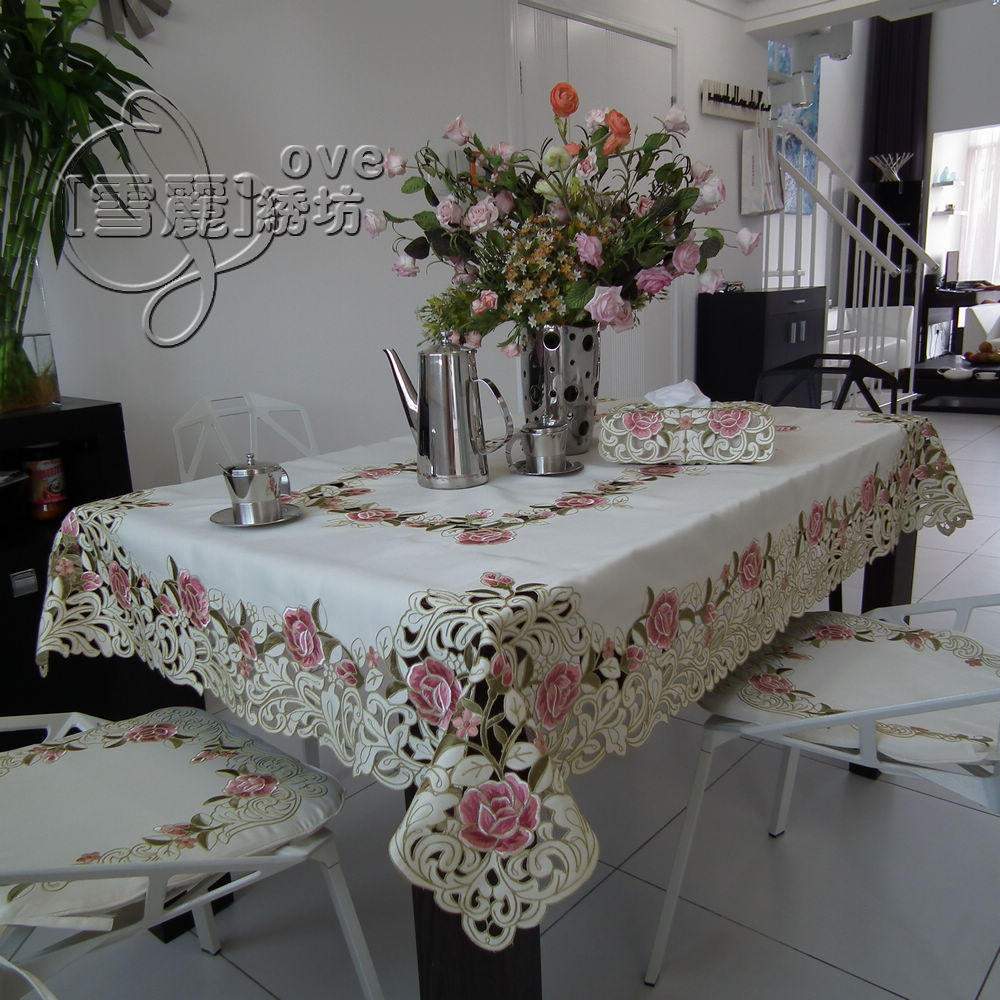 Ÿ ũ    ƿ Ŀ Ź ̺ õ õ ڼ  ҹ ҹ ǰ/Beautiful rustic fashion quality embroidery fabric dining table cloth tablecloth cutout cover tow